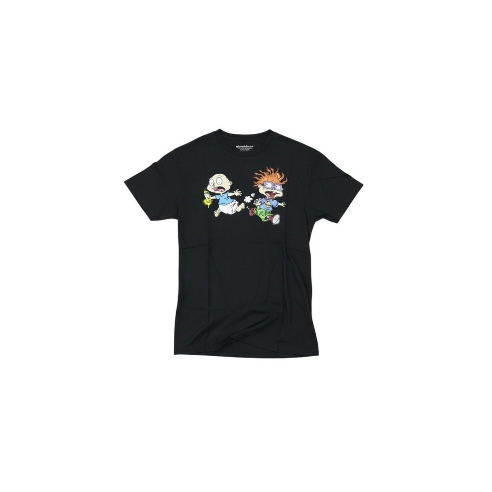 Nickelodeon Rugrats T-Shirt Mens M Black Excellent Tommy Chuckie Graphic Tee